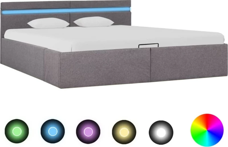 Κρεβάτι Υπέρδιπλο Ύφασμα Taupe / Με Τάβλες 160x200cm
