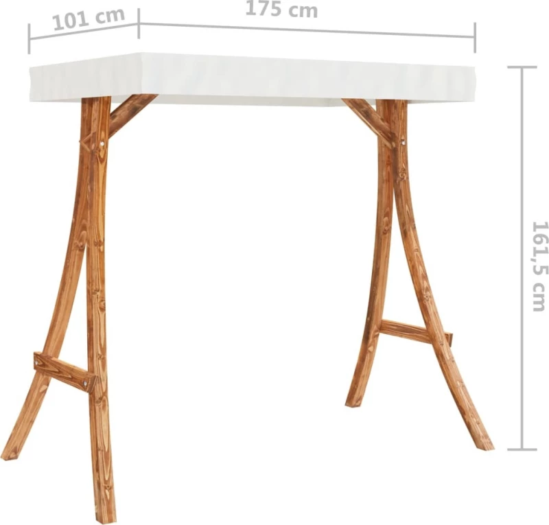 vidaXL Σκελετός Επίπλου Teak - Κρεμ 175x101x161.5cm