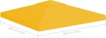 vidaXL Κάλυμμα για Κιόσκι 2 Επιπέδων Κίτρινο 3x3m 310gr/m² 312073