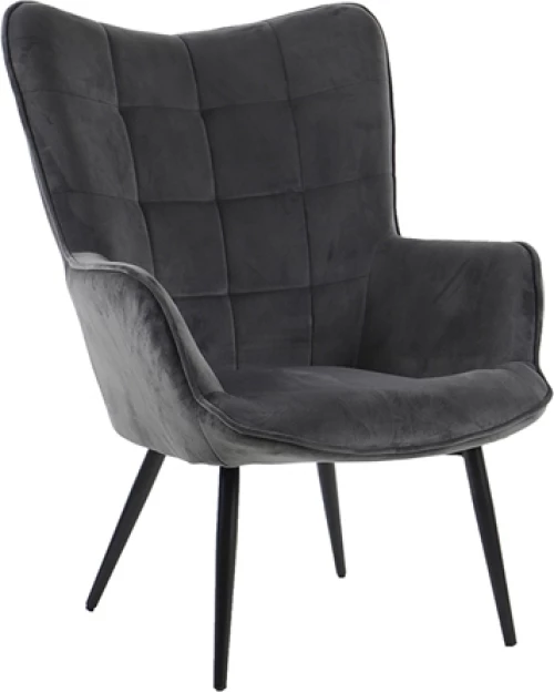 Margo Πολυθρόνα Βελούδινη Grey 71x79x99cm