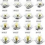 TS-1252 DIP Tact Μικροδιακόπτης 4 Pin DC 12V 0.5A (5.2x5.2x2.5mm) (OEM)