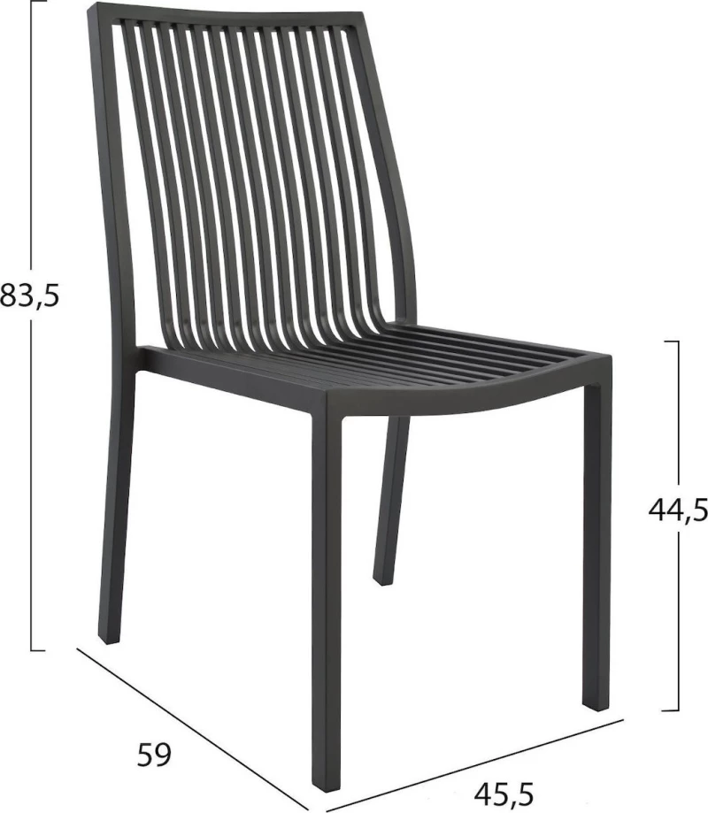 Καρεκλα Αλουμινιου Γκρι Hm5129.02 45,5X59X83,5