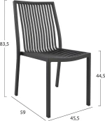 Καρεκλα Αλουμινιου Γκρι Hm5129.02 45,5X59X83,5
