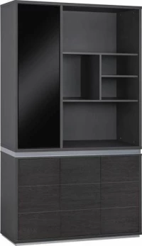 Ντουλάπα Γραφείου 120x40x200cm Γκρι / Wenge