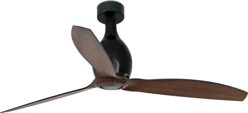 Faro Barcelona Mini Eterfan Smart Wi-Fi Ανεμιστήρας Οροφής με Τηλεχειριστήριο Matt black / Wood