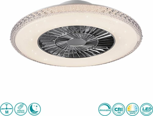 Trio Lighting Harstad Ανεμιστήρας Οροφής με Φως και Τηλεχειριστήριο White mat