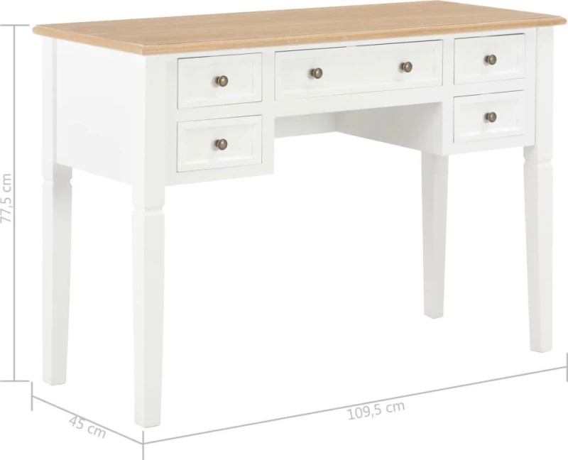 Γραφείο Λευκό 109,5 x 45 x 77,5 εκ. Ξύλινο