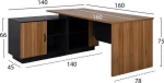 Επαγγελματικό Γραφείο Supreme Ξύλινο Γωνιακό 160x140x75cm