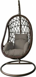 Κούνια Φωλιά Rattan 127x86x203cm Σκούρο Γκρι