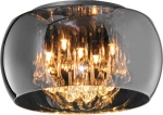 Trio Lighting Vapore Γυάλινη Πλαφονιέρα Οροφής Μαύρη