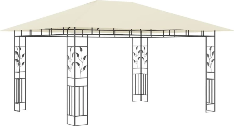 vidaXL Κιόσκι με Αντικουνουπικό Δίχτυ Κρεμ 4x3x2,73 μ. 180 γρ./μ²