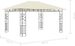 vidaXL Κιόσκι με Αντικουνουπικό Δίχτυ Κρεμ 4x3x2,73 μ. 180 γρ./μ²
