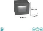 Απλίκα Χωνευτή Εξωτερικού Χώρου Sole Luce 206200727 Γκρι Σκούρο