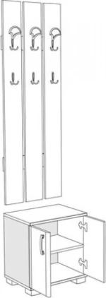 Apolon PA2 Έπιπλο Εισόδου με Κρεμάστρα Λευκός Δρυς 50x37x209cm