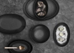 Nava Caviar Πιάτο Βαθύ από Πορσελάνη Μαύρο 25x25cm