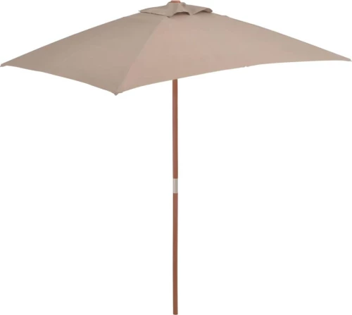 vidaXL Ομπρέλα Κήπου Χρώμα Taupe 150 x 200 εκ. με Ξύλινο Ιστό