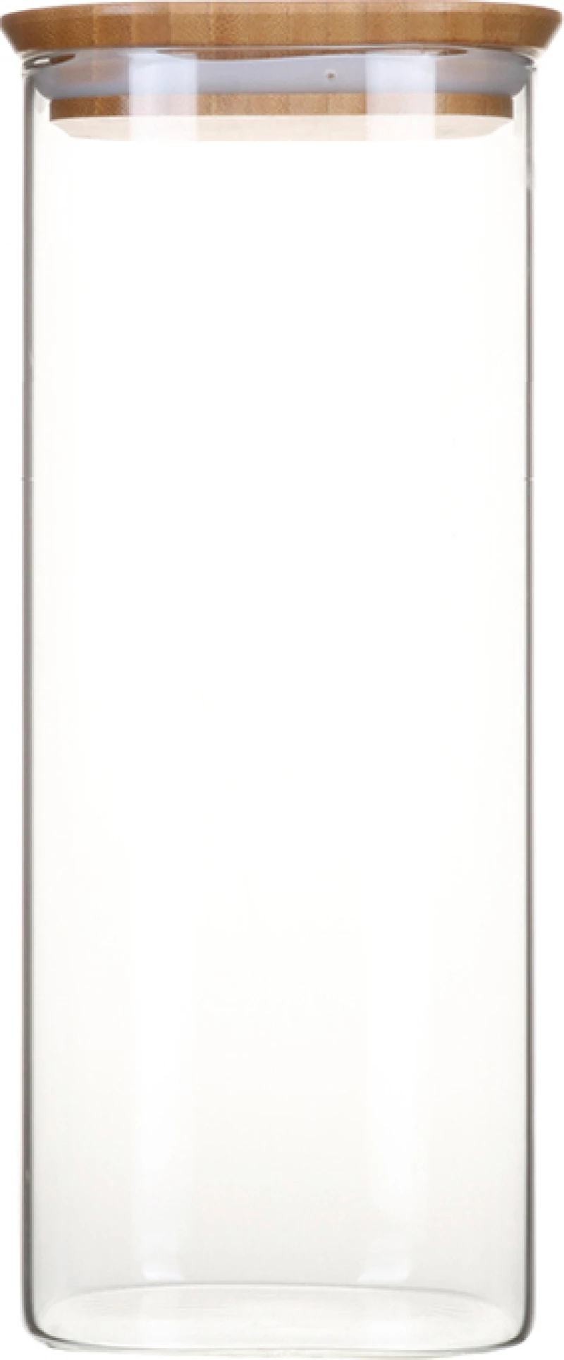 Pebbly Γυάλινο Βάζο Αποθήκευσης με καπάκι από Bamboo 2.2L Natural