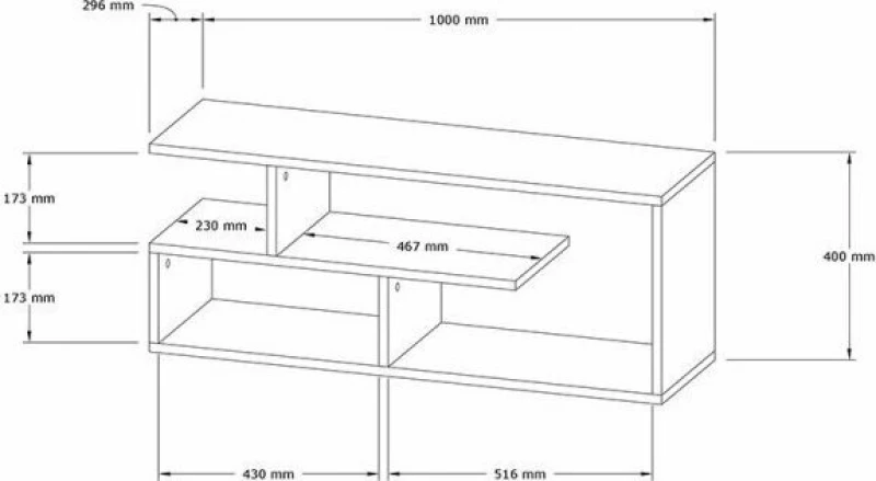 Έπιπλο Τηλεόρασης Waldo Λευκό 100x29.5x40cm
