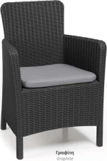 Πολυθρόνα Rattan Trenton Graphite
