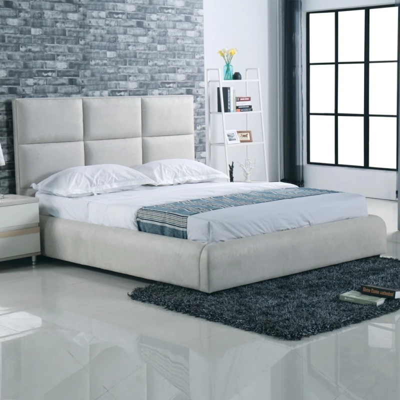 Maxim Κρεβάτι Υπέρδιπλο Ύφασμα Grey Stone / Με Τάβλες 160x200cm