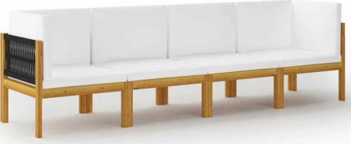 Τετραθέσιος Καναπές 3057884 260x65x60cm Φυσικό - Κρεμ