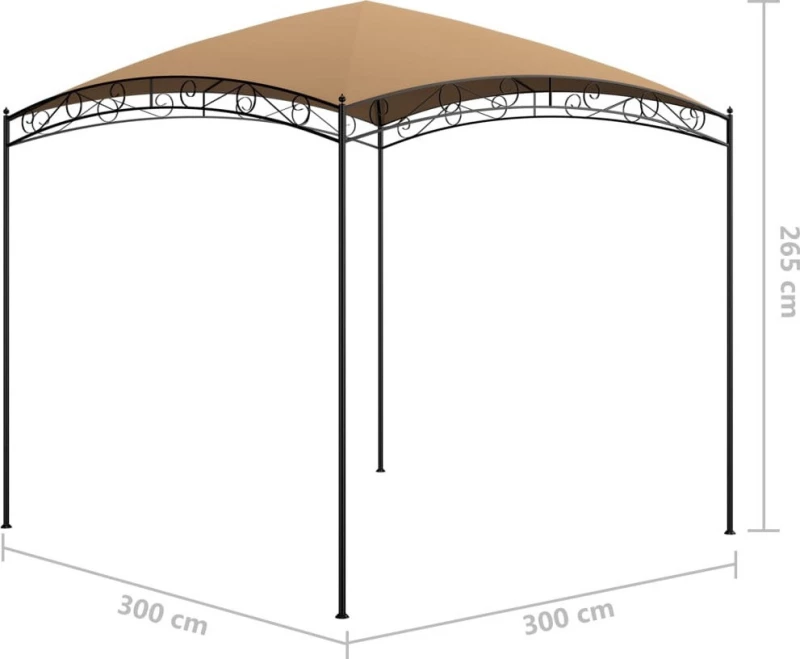 vidaXL Κιόσκι Taupe 3x3m