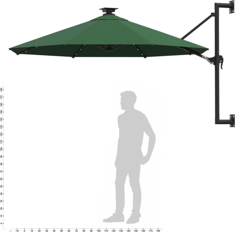Ομπρέλα Δαπέδου Στρογγυλή Πράσινο 1.31x3m