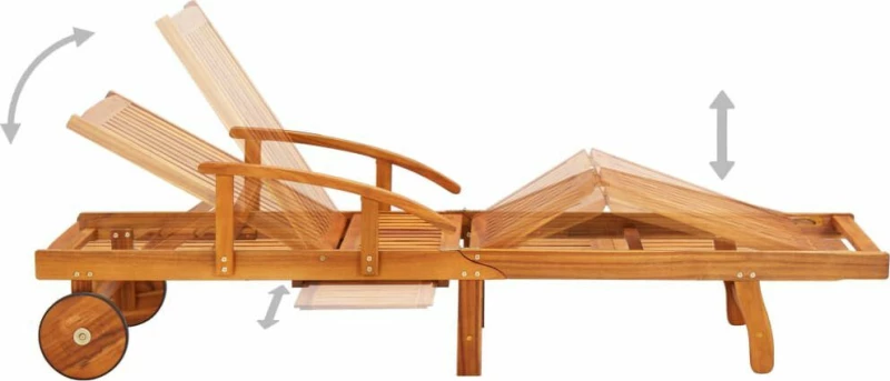 Ξαπλώστρα Ξύλινη Μαύρο 200x67x30cm