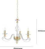 Ondaluce Πολυέλαιος 3xE14 Ø62cm με Κεράκια Χρυσός LP.1306/3