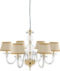 Ondaluce Bach Πολυέλαιος 6xE14 Ø75cm με Καπέλα Χρυσός LP.Bach/6CP-ORO