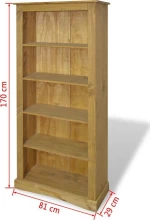 Βιβλιοθήκη 5 Επίπεδα Μεξ. Στιλ Corona 81x29x170 εκ Ξύλο Πεύκου