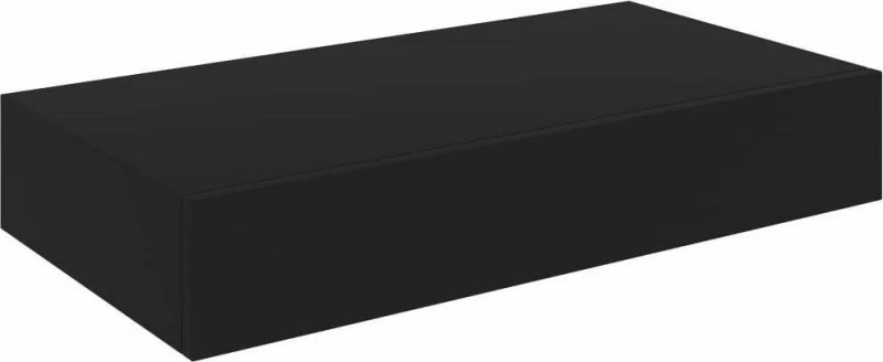 Ράφι Τοίχου με Συρτάρι Μαύρο 48 x 25 x 8 εκ.
