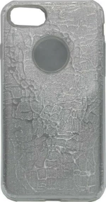 Θήκη TPU με αποσπώμενο ανάγλυφο σχέδιο για iPhone 7/8 - ασημί