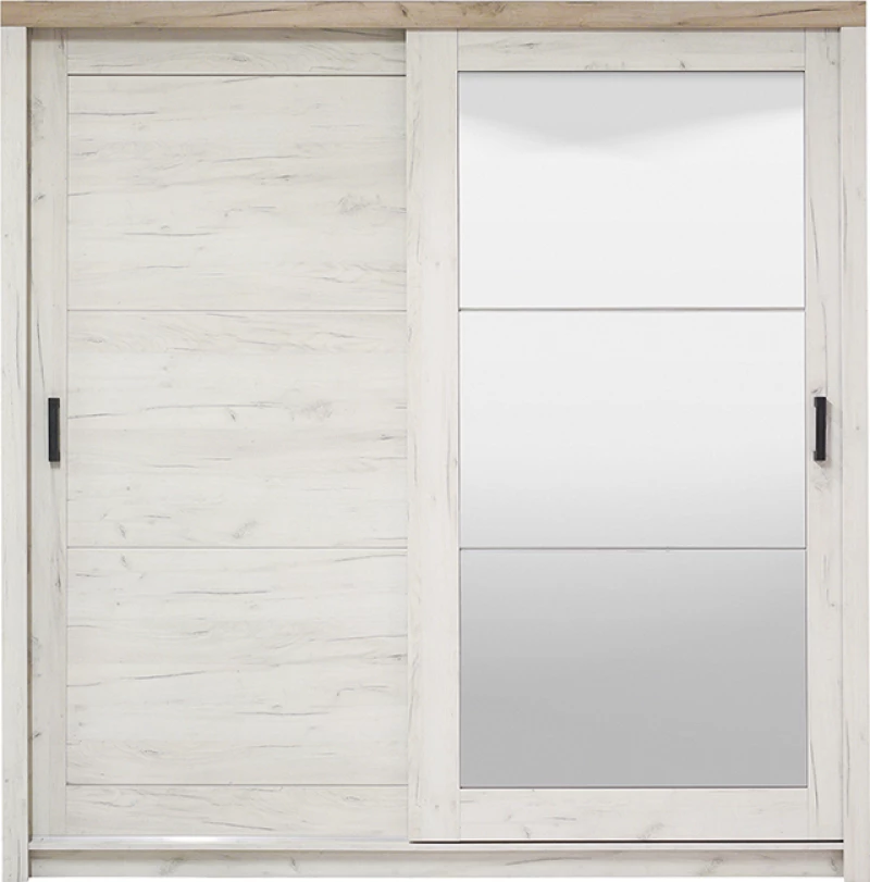 Ντουλάπα Kent 225 Συρόμενη με Καθρέφτη 223.5x67x227cm