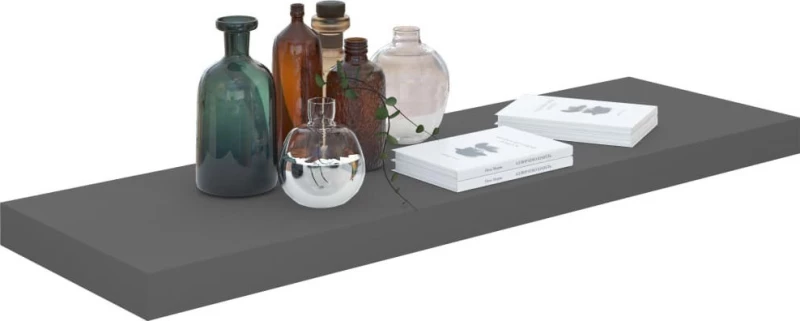 Ράφι Τοίχου Γυαλιστερό Γκρι 80x23.5x3.8cm