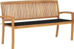 Παγκάκι 3063313 Ξύλο Teak / Μαύρο 159x57.5x90cm