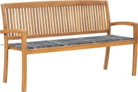Παγκάκι 3063320 Ξύλο Teak / Καρό Γκρι 159x57.5x90cm