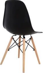 Καρέκλα STEFAN 46.5x53x82cm Μαύρο με Ξύλινα Πόδια