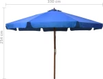 Ομπρέλα Δαπέδου Στρογγυλή Αζούρ Μπλε 3.3x3.3m