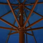 Ομπρέλα Δαπέδου Στρογγυλή Αζούρ Μπλε 3.3x3.3m