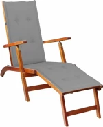 Ξαπλώστρα Ξύλινη Καφέ - Γκρι 167x56x75cm