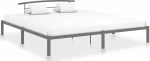 Κρεβάτι King Size Μεταλλικό Γκρι / Με Τάβλες 200x200cm