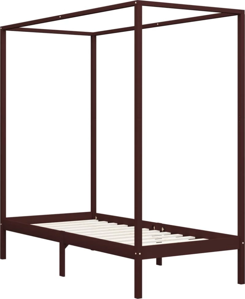 Κρεβάτι Μονό Ξύλινο με Ουρανό / Με Τάβλες 90x200cm