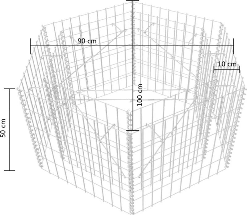 Συρματοκιβώτιο Γλάστρα Εξάγωνο 100x90x50cm 142532