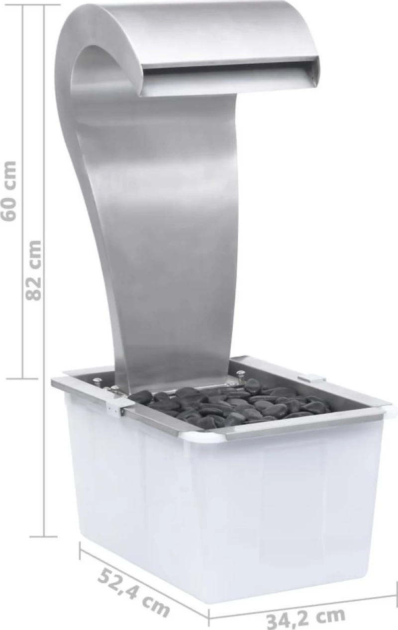vidaXL Καταρράχτης Κήπου Ασημί 52,4x34,2x82cm 48093