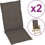 vidaXL Μαξιλάρι Καρέκλας με Πλάτη Taupe 2 τμχ