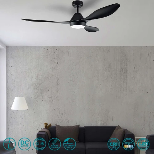 Eglo Antibes Ανεμιστήρας Οροφής με Φως και Τηλεχειριστήριο Black