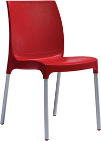 Norman Καρέκλα 42x58x84 (45) cm Polypropylene-Αλουμίνιο Κόκκινο 386-1335