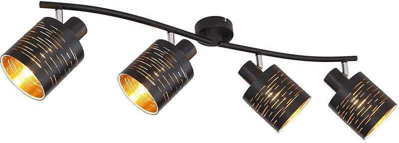 Globo Lighting Tunno Σποτ με 4 Φώτα σε Μαύρο Χρώμα