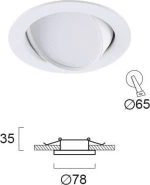 Viokef LED Μεταλλικό Σποτ Χωνευτό 4W 3000K 7.8x7.8cm Λευκό